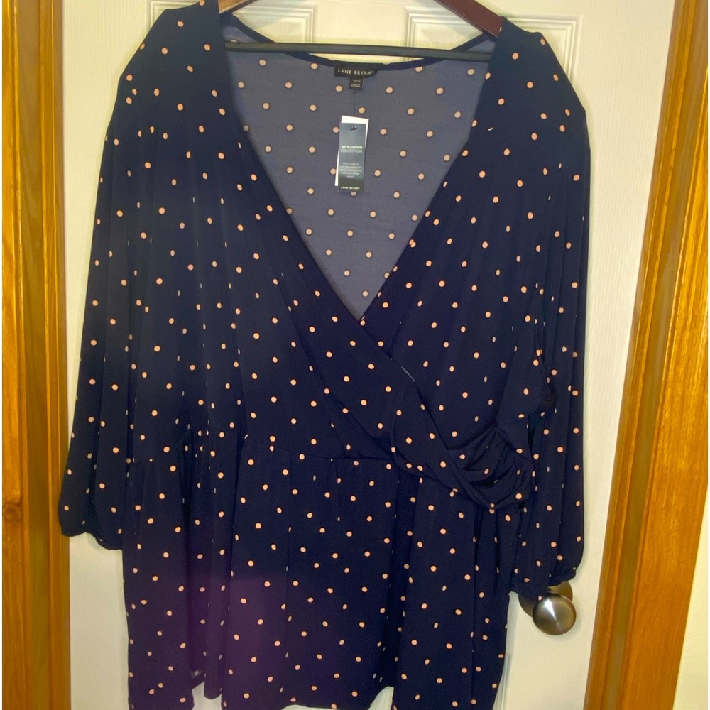 COPY - Super cute, Printed Crossover peplum top, 34/36